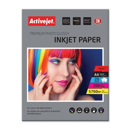 Activejet AP4-200G20 Paper photo glossy (A4; 20 pcs.) - Photographic paperAPP-FOT<<<Paper articlesAPP<<<ActionPL