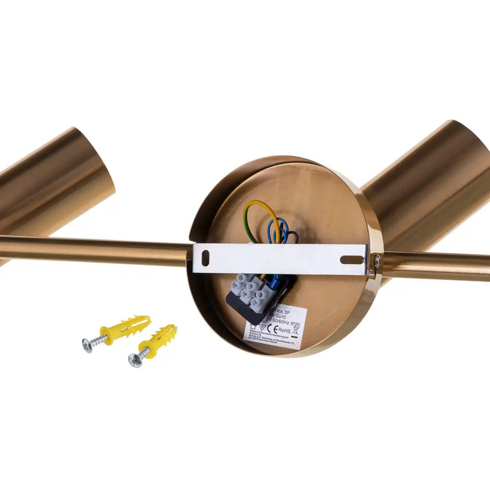 Activejet SPECTRA triple gold ceiling wall lamp strip spotlight GU10 for living room - Strips