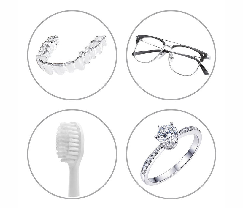 Ultrasonic UV cleaner, Activejet AUC-200, for dentures, glasses and jewelry, white