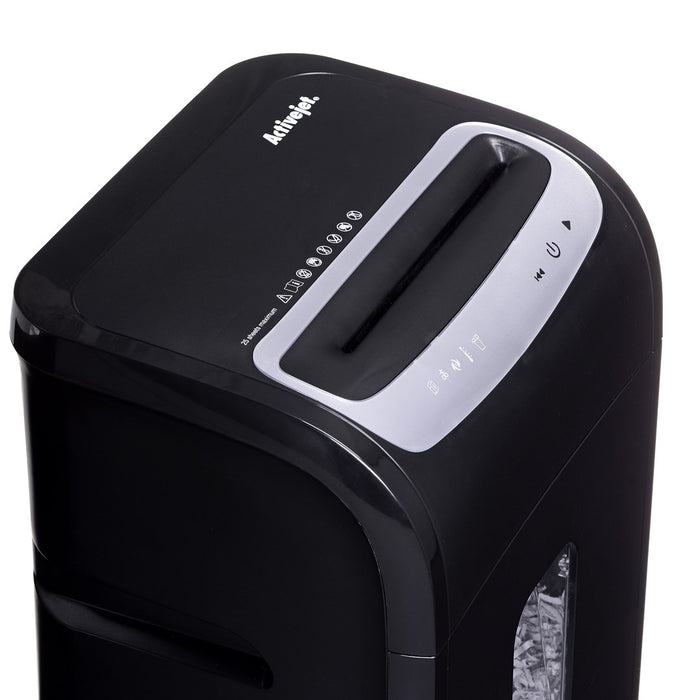 Shredder Activejet ASH-2502C, P-4, 28 l, shreds 4x40 mm, black