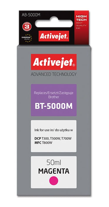 Activejet AB-5000M Ink Bottle (Replacement Brother BT-5000M; Supreme; 50 ml; 5000 pages, magenta)