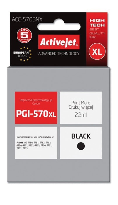 Activejet ACC-570BNX Ink (replacement for Canon PGI-570XLBk; Supreme; 22 ml; black)