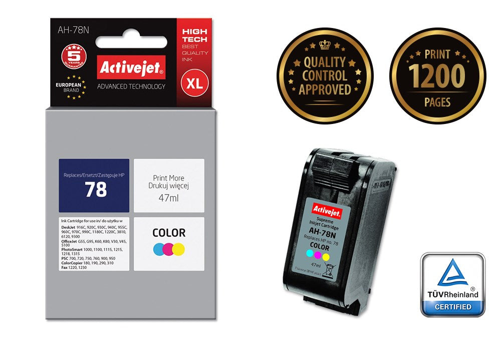 Activejet AH-78N Ink Cartridge (Replacement HP 78 C6578D; Supreme; 47 ml; color)