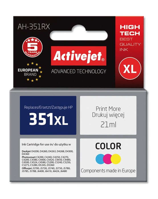 Activejet AH-351RX Ink (replacement for HP 351XL CB338EE; Premium; 21 ml; color)