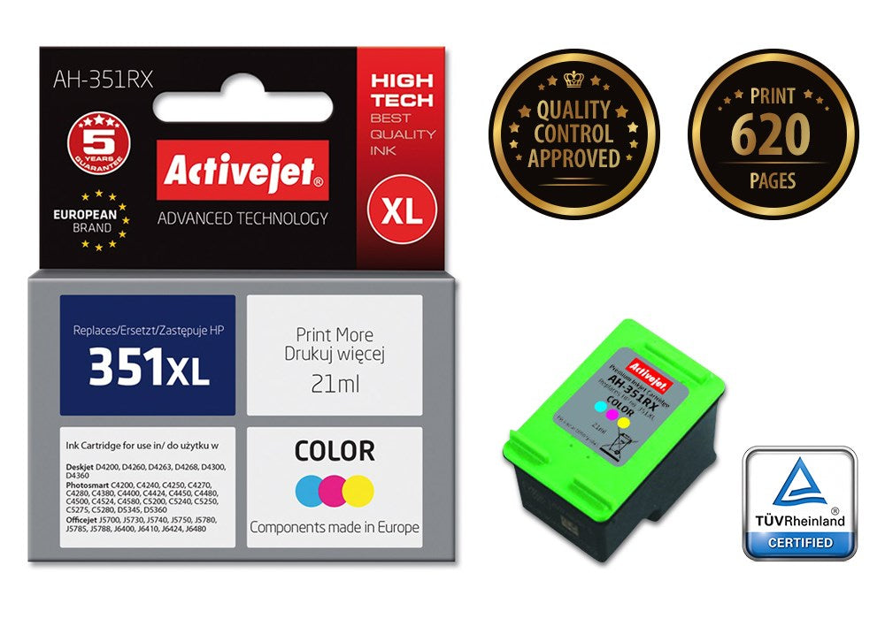 Activejet AH-351RX Ink (replacement for HP 351XL CB338EE; Premium; 21 ml; color)