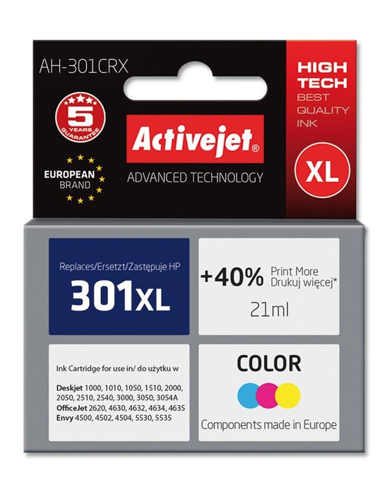 Activejet AH-301CRX Ink (HP 301XL CH564EE compatible; Premium; 21 ml; color)