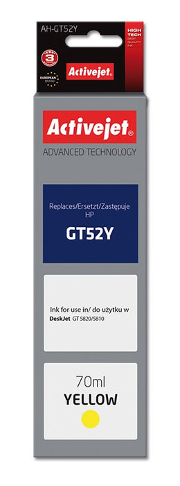 Activejet AH-GT52Y Ink Bottle (Replaces HP GT52Y M0H56AE; Supreme; 70 ml; 8000 pages, yellow)
