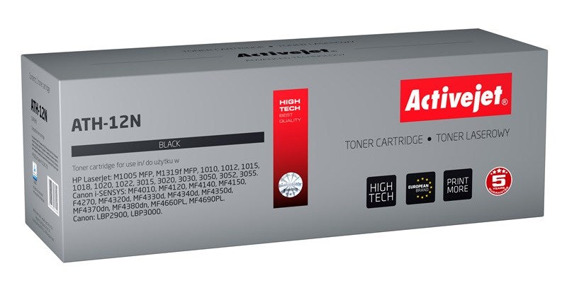 Activejet ATH-12N Toner (replacement for HP 12A Q2612A, Canon FX-10, Canon CRG-703; Supreme; 2300 pages; black)