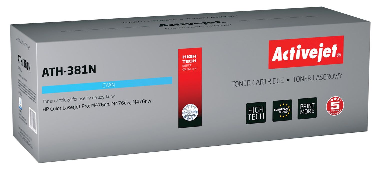 Activejet ATH-381N Toner (replacement for HP 312A CF381A; Supreme; 2700 pages; cyan)