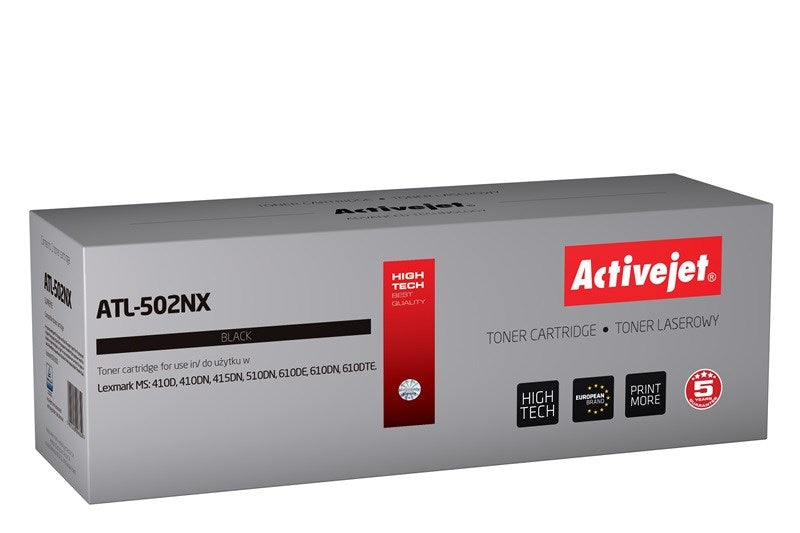 Activejet ATL-502NX Toner (replacement for Lexmark 502X/50F2X00; Supreme; 10.000 pages; black) - new chip