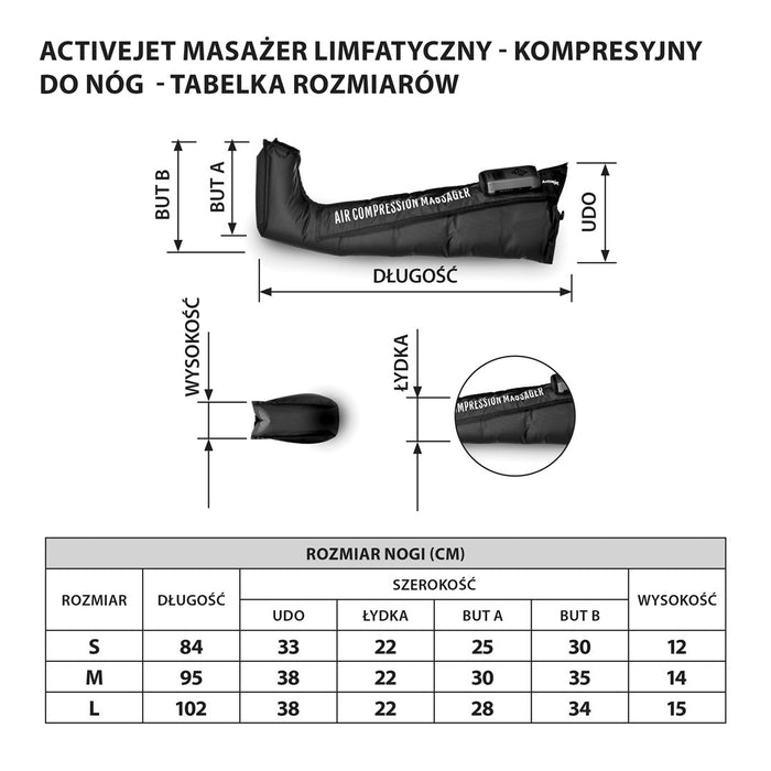 Activejet ACM-PLUS-A1 S lymphatic compression massager for legs