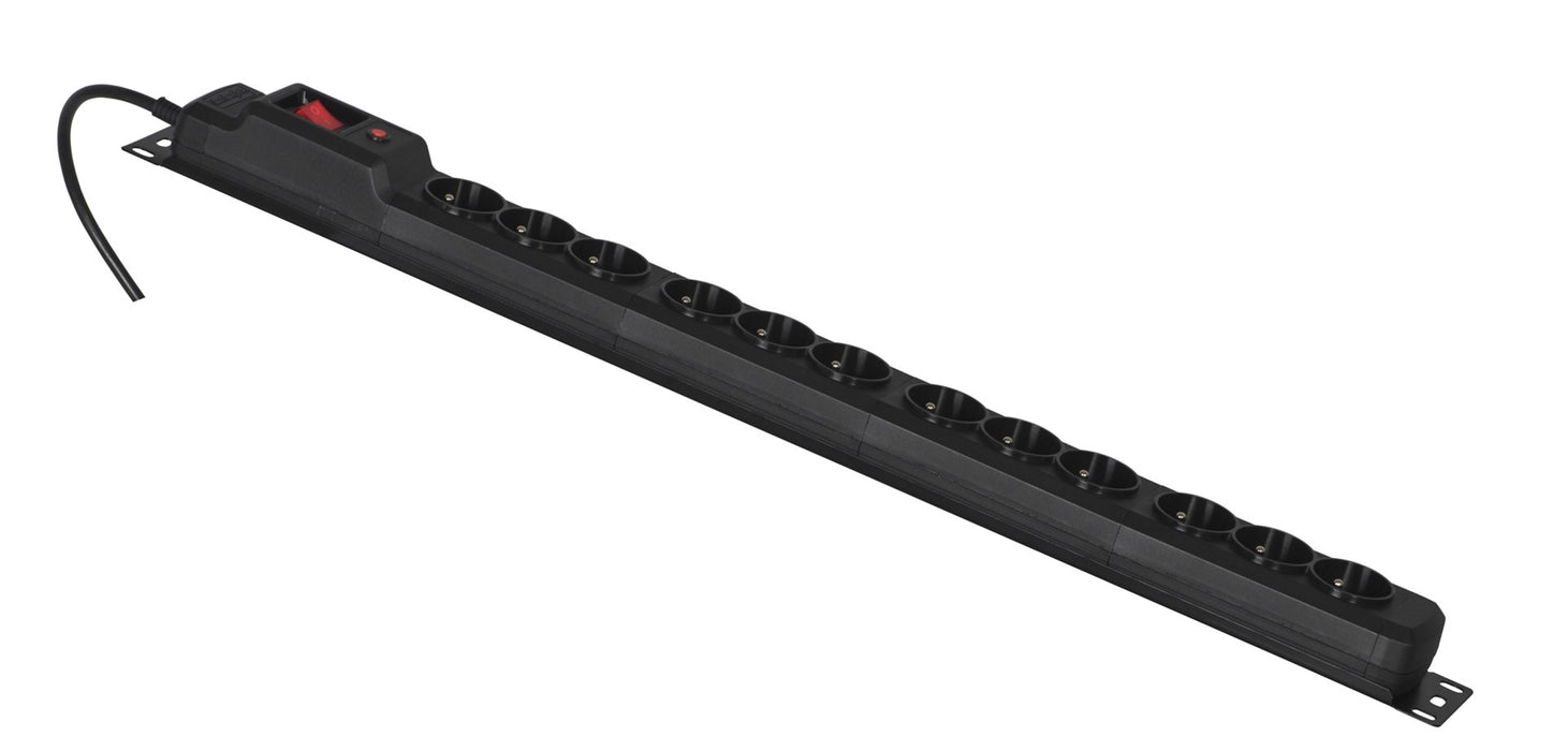 Activejet COMBO 12 socket power strip 1,5m black