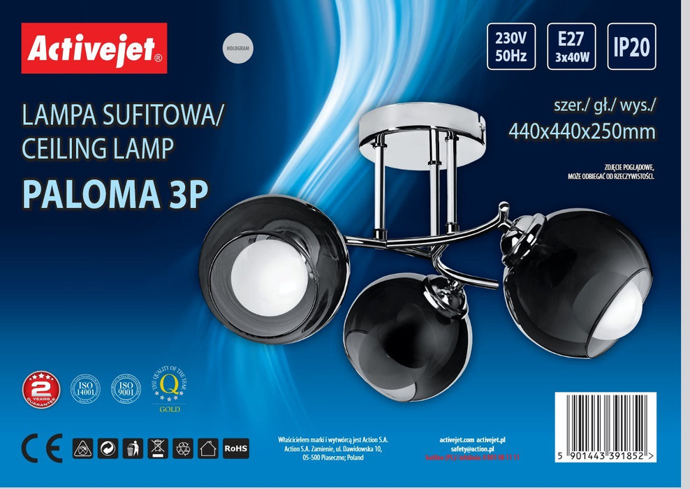 Activejet AJE-PALOMA 3P E27 3x40W pendant lamp