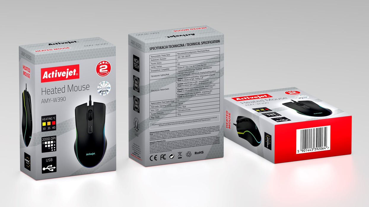 Activejet AMY-W390 USB wired heated mouse
