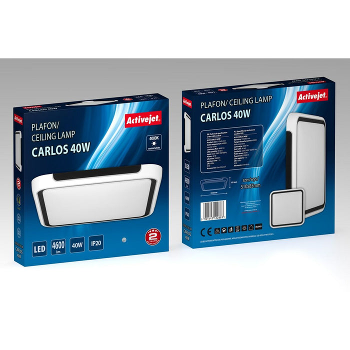 Ceiling Light Activejet AJE-CARLOS 40W White Black 80 (4000 K)