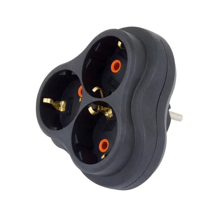 ADAPTER 3 JACKS WITHOUT CABLE BLACK NILSON - Разклонители и адаптери<<<Електроматериали<<<Praktiker&&&Разклонители и