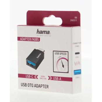 Adapter HAMA OTG USB-C male-USB 3.2 Gen 1 A female 5Gbit/s Black - Кабели за мобилни