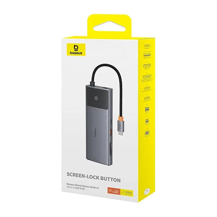 Adapter Hub 10in1 Baseus 2x HDMI USB-C 3xUSB-A + RJ45 + SD/TF PD (grey) - Hubs<<<IT Accessories<<<InnproXML&&&USB