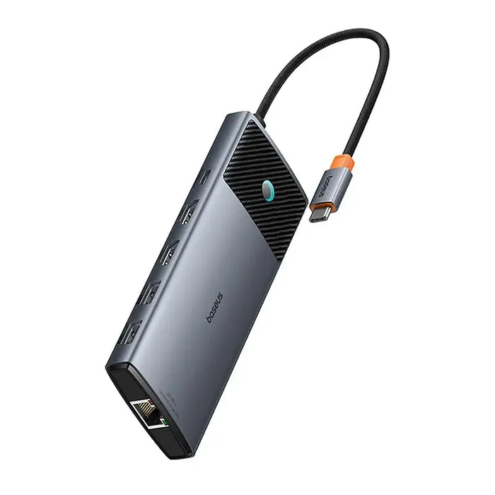 Adapter Hub 10in1 Baseus 2x HDMI USB-C 3xUSB-A + RJ45 + SD/TF PD (grey) - Hubs<<<IT Accessories<<<InnproXML&&&USB