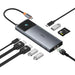 Adapter Hub 10in1 Baseus 2x HDMI USB-C 3xUSB-A + RJ45 + SD/TF PD (grey) - Hubs<<<IT Accessories<<<InnproXML&&&USB