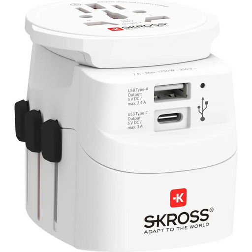 Адаптер SKROSS PRO Light USB 1.302472 World Бял - Аксесоари за контакти<<<Продукти за дома<<<ValiAPI