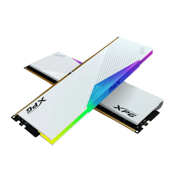 ADATA LANCER RGB 32GB (2x16GB) DDR5 7200 MHz U-DIMM White - Памети за настолни компютри<<<ADATA памети и
