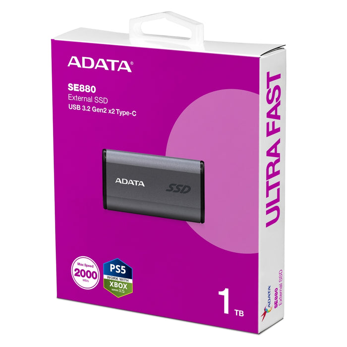 External Hard Drive Adata AELI-SE880-1TCGY 1 TB SSD 2,5"