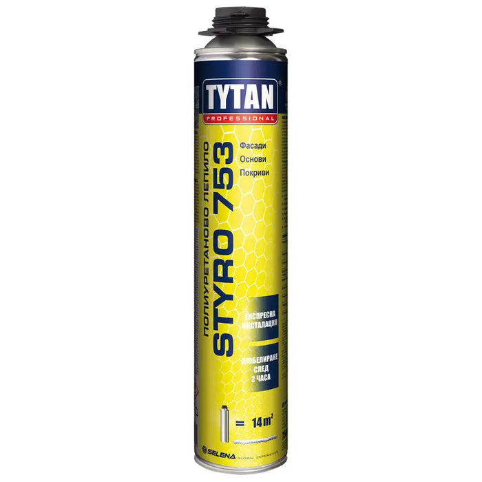 ADHESIVE FOR HEAT INSULATION SURFACES TYTAN PROFESSIONAL PU STYRO 753 - Монтажна пяна<<<Уплътнители и фуги<<<Строителни