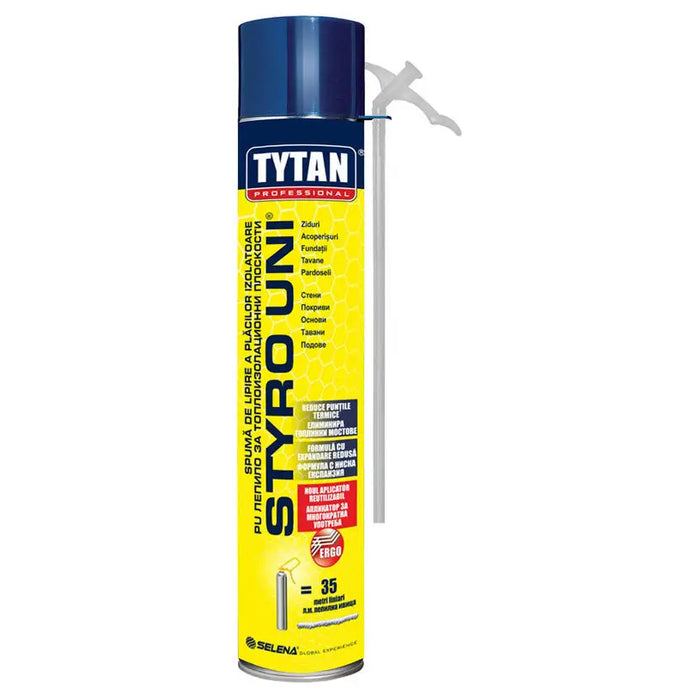 ADHESIVE FOR HEAT INSULATION SURFACES TYTAN PROFESSIONAL PU STYRO UNI - Монтажна пяна<<<Уплътнители и фуги<<<Строителни