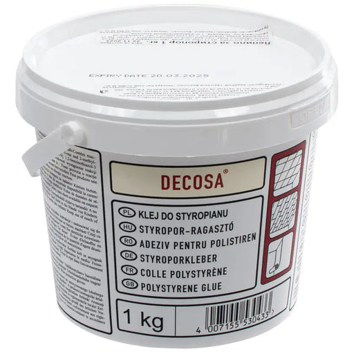 ADHESIVE FOR STYROFOAM 1 KG DISPERSED WITHOUT SOLVENT MINERA - Лепила<<<Лепила и ленти<<<Бои и