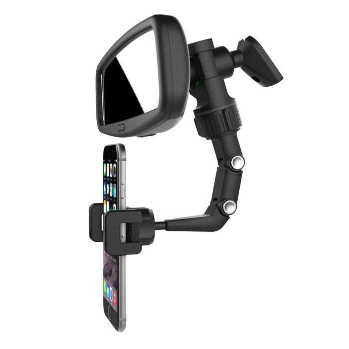 Adjustable car rearview mirror holder for smartphone black - Cell phone holders<<<HurtelXML