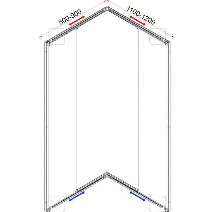 ADJUSTABLE SHOWER CABIN INTER CERAMIC 787TR - Обикновени душ кабини<<<Душкабини и сауни<<<Баня<<<Praktiker