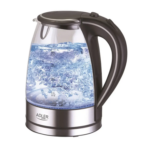 Adler AD 1225 electric kettle 1.7 L Black,Stainless steel,Transparent 2200 W - Electric kettlesAGD-CZE<<<Home Appliance