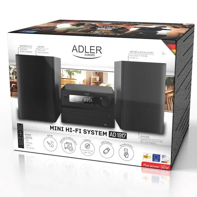 Adler AD 1917 HI-FI Tower Bluetooth/ CD/ USB/ FM Radio Black - Mini towersOAV-WIE<<<Audio-video playersOAV<<<ActionPL