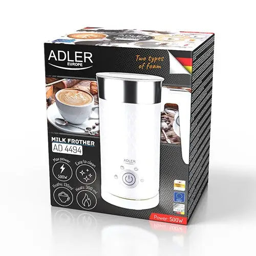 Adler AD 4494 milk frother/warmer Automatic Metallic White - Milk frothersAGD-SDM<<<Home Appliance