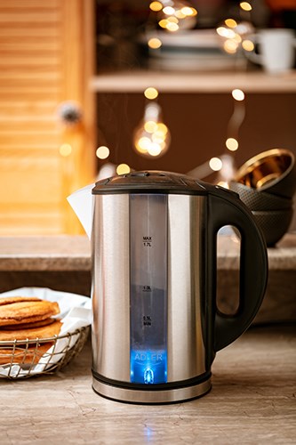Adler AD 1216 electric kettle 1.7 L Black,Silver 2200 W