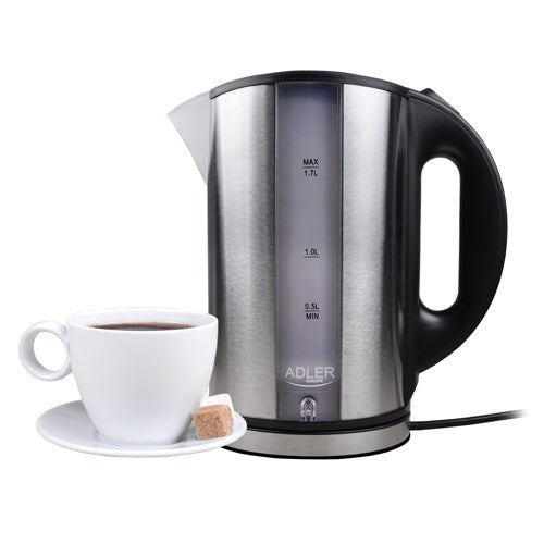 Adler AD 1216 electric kettle 1.7 L Black,Silver 2200 W