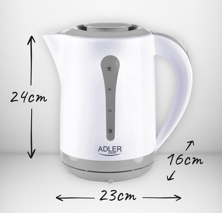 Adler AD 1244 electric kettle 2.5 L 2200 W White