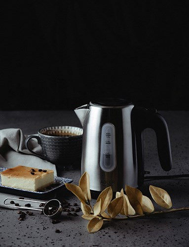 Adler AD 1273 electric kettle 1 L 1200 W Black, Hazelnut, Stainless steel