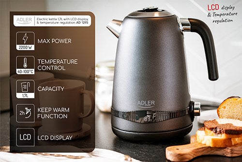 Adler AD 1295 Steel kettle 1.7 l Satin grey