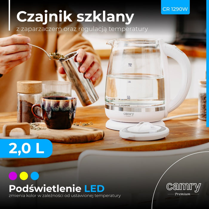 CAMRY CR 1290w electric kettle, white
