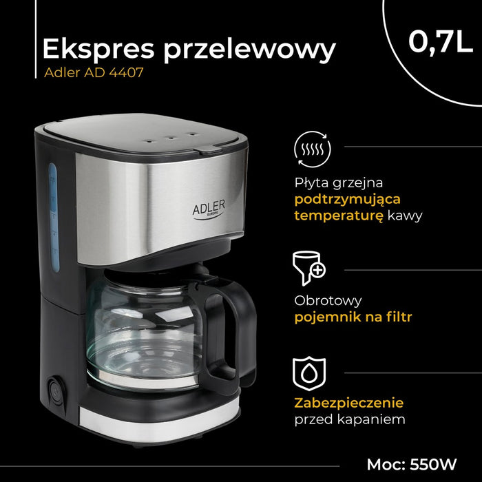 Adler AD 4407 coffee maker Semi-auto Drip coffee maker
