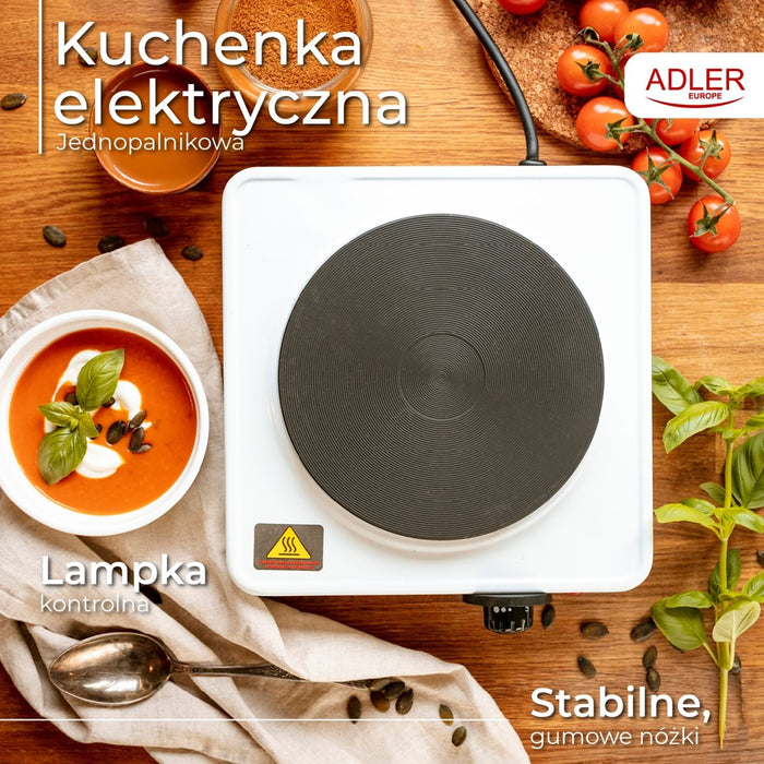 Adler AD 6503 hob White Countertop Sealed plate 1 zone(s)