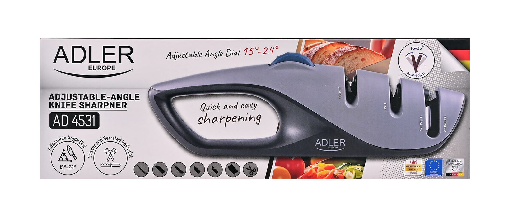 Knife sharpener ADLER AD 4531 Black, Grey