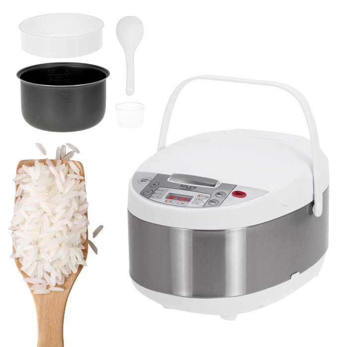 Adler AD 6420 Multi-cooker 6 in 1 – 3.25 L silver, white