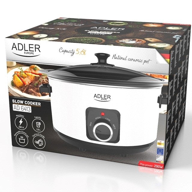 Adler AD 6413W Slow cooker 5.8 l White