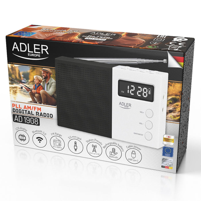 Radio Adler pll fm ad 1908 Black White