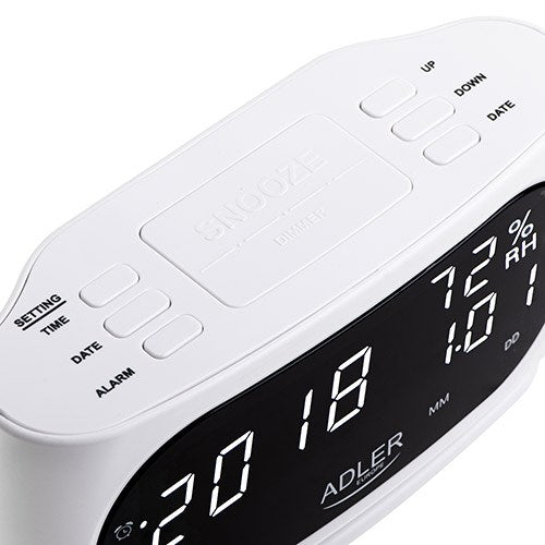 Adler AD 1186W alarm clock Digital alarm clock Black, White