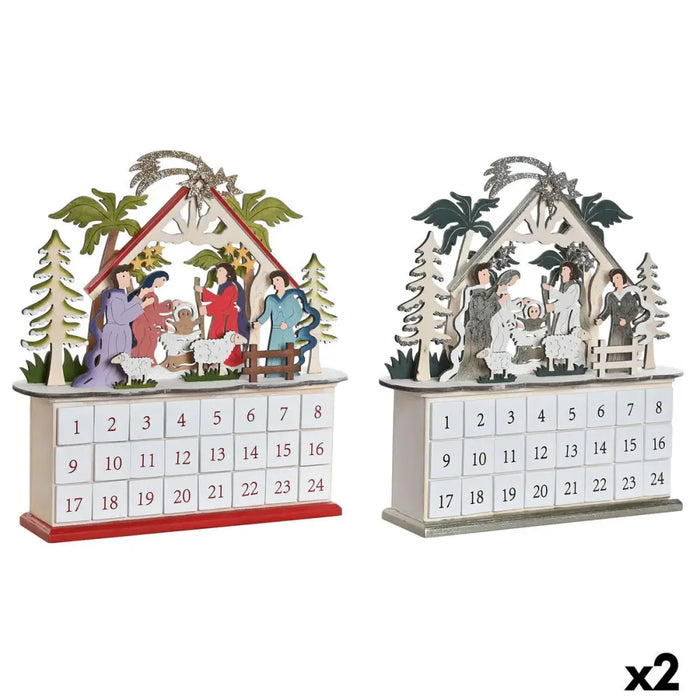 Advent Calendar DKD Home Decor Wood 34 x 8,5 x 36,5 cm (2 Units) - Декорация и Осветление<<<Дом