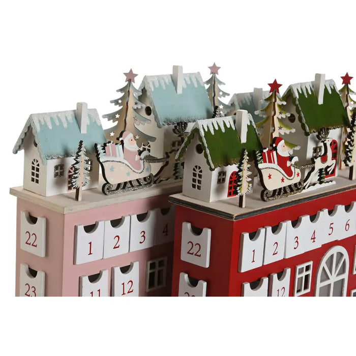 Advent Calendar DKD Home Decor Wood 37,5 x 8,5 x 31 cm (2 Units) - Декорация и Осветление<<<Дом